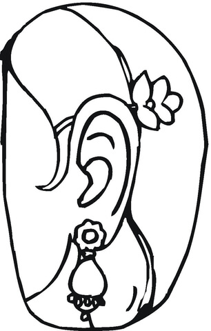 Jewelry earring and barrette Coloring page
