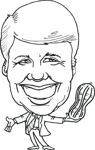 Jimmy Carter caricature Coloring page