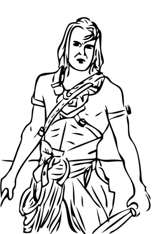 John Carter Is Brandishing Two Swords Coloring page