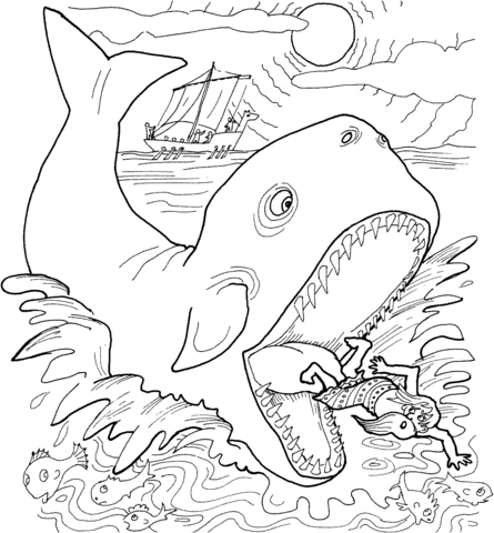 Jonah and the Whale Coloring page
