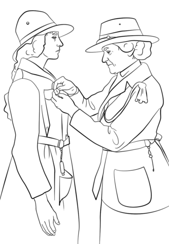 Juliette Gordon Low Pinning Ceremony Coloring page