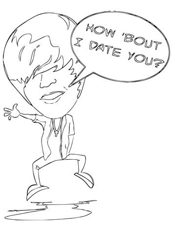 Justin Bieber caricature Coloring page