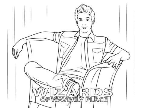 Justin from Wizards of Waverly Place Coloring page