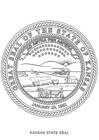 Kansas State Seal Coloring page