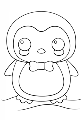 Kawaii Penguin Coloring page