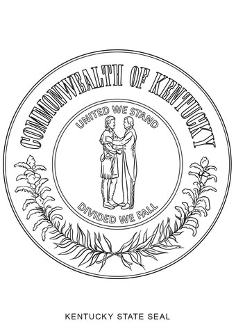 Kentucky State Seal Coloring page
