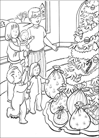 Kids Are So Excited About Presents  Coloring page
