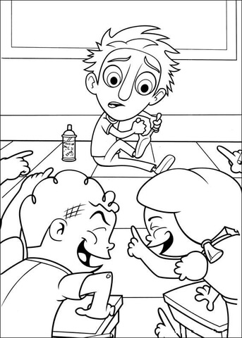 Kids are laughing  Coloring page