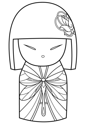 Kimmi Doll with Dragonfly Pattern Coloring page