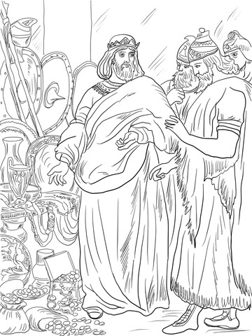 King Hezekiah Paid Tribute to Assyria Coloring page