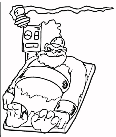 King Kong in Laboratory  Coloring page