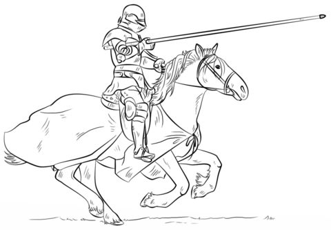 Knight on Horse Coloring page