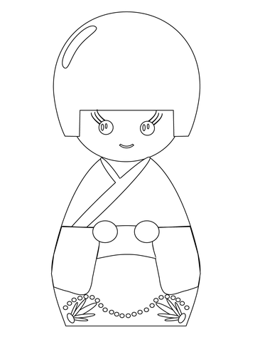 Kokeshi Doll Coloring page