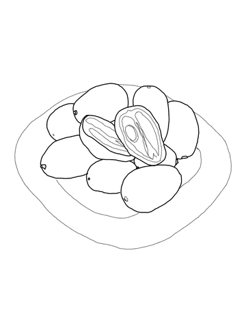 Kumquats on Plate Coloring page