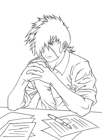 Kuro Hazama from Black Jack Manga Coloring page