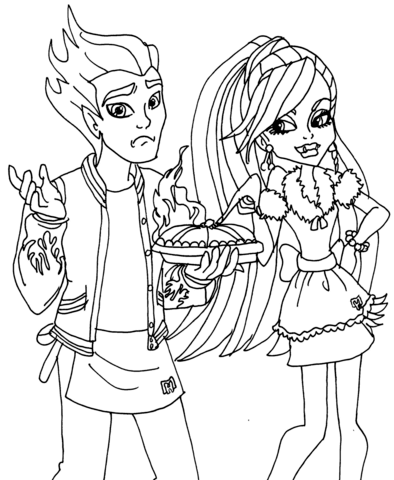 Lab Partners Abbey and Heath Coloring page