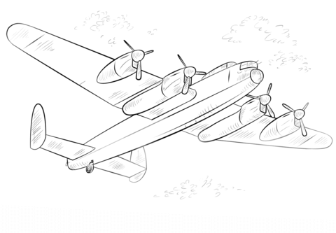 Lancaster Bomber Coloring page