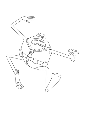 Le Frog is showing Kung Fu! Coloring page
