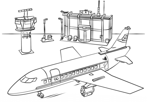 Lego Airport Coloring page