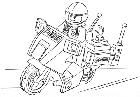 Lego Moto Police Coloring page