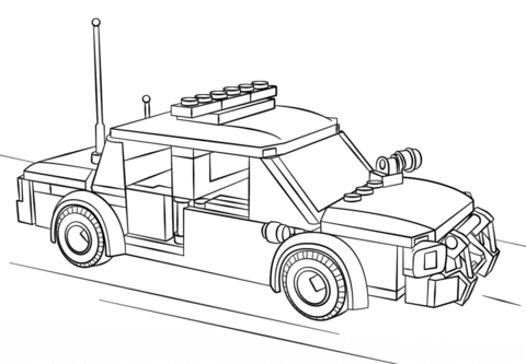 Lego Police Car Coloring page