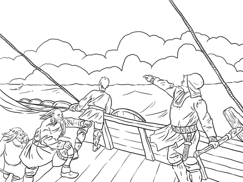 Leif Ericson Discovers North America  Coloring page