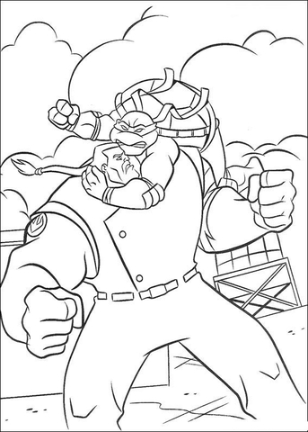 Leonardo Hits The Enemy  Coloring page