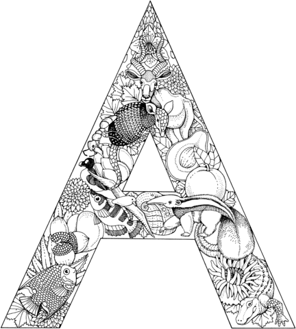 Letter A Coloring page