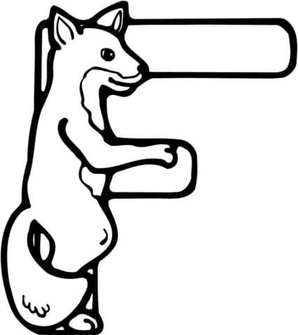 Letter F is for Fox Coloring page