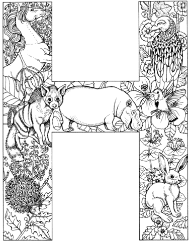 Letter H Coloring page