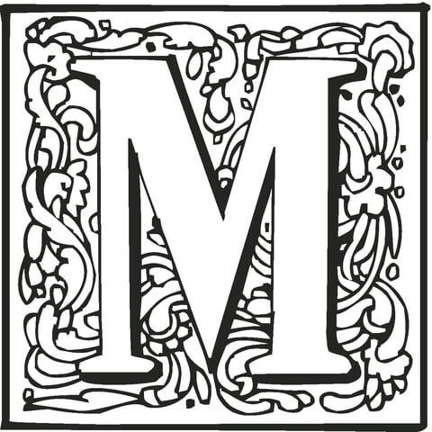 Letter M Coloring page