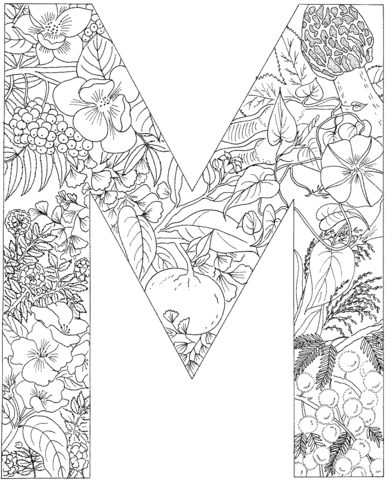 Letter M Coloring page