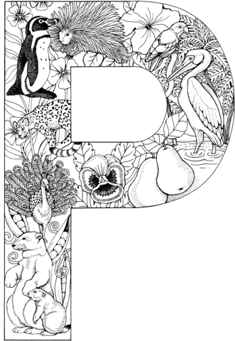 Letter P Coloring page