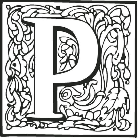 Letter P Coloring page