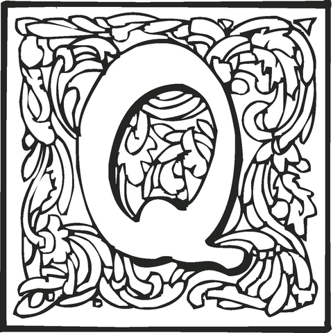 Letter Q Coloring page