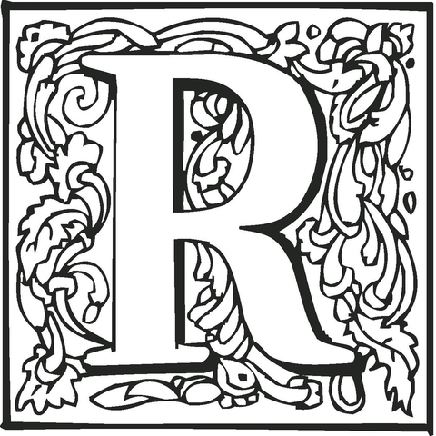 Letter R Coloring page