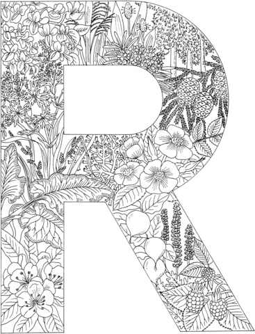 Letter R Coloring page