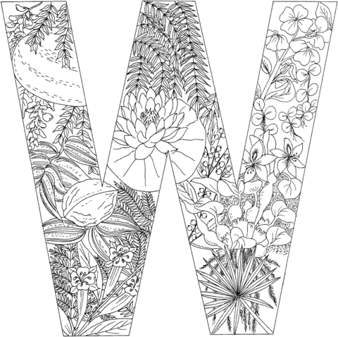 Letter W Coloring page