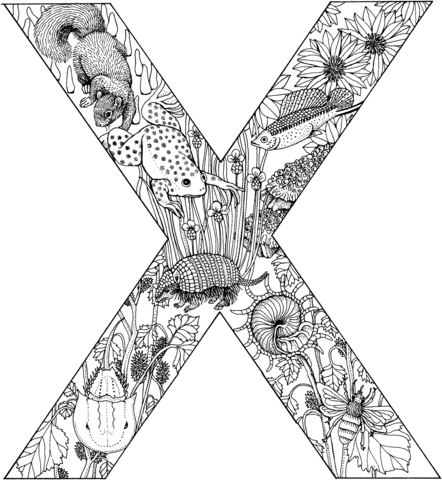 Letter X Coloring page