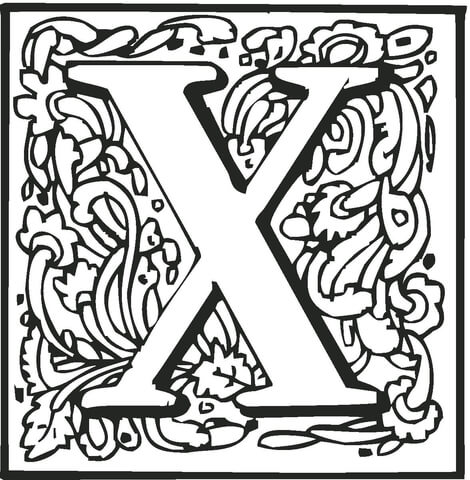 Letter X Coloring page