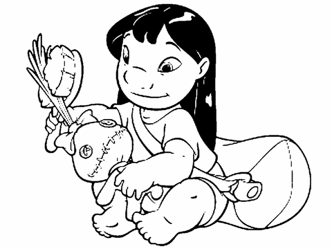 Lilo And Her Doll  Coloring page