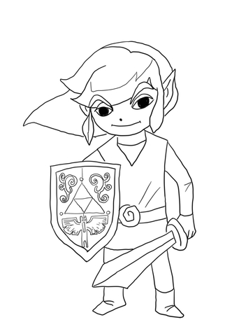 Toon Link from Legend of Zelda Wind Waker Coloring page