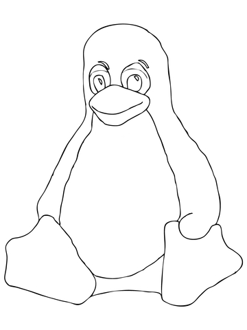 Linux Tux Penguin Coloring page