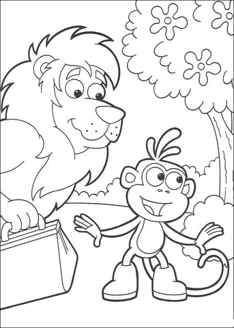 Lion With Boots Coloring page