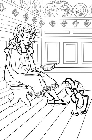 Little Miss Muffet Coloring page