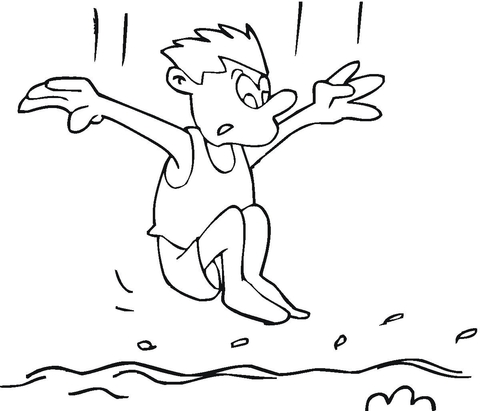 Little Swimmer  Coloring page