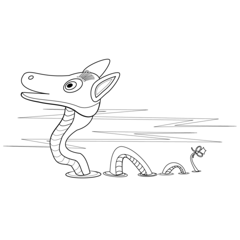Cartoon Loch Ness Monster Coloring page