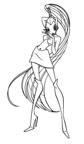 Musa with Long Hair  Coloring page