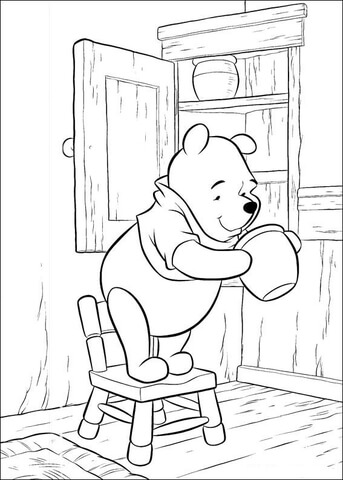 Where is my honey? Coloring page