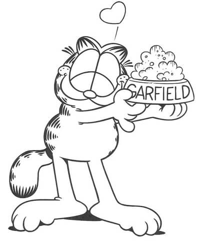 Garfield Loves Food  Coloring page